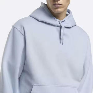 Pull-over lourd unisexe personnalisé avec cordon de serrage Sweats à capuche bleus brodés en coton et polyester de haute qualité pour hommes - Product Image 4