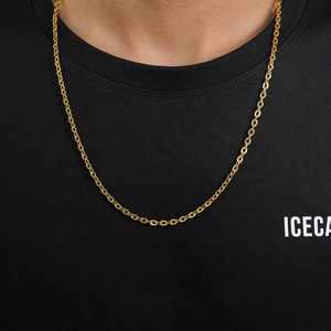 Cadena de Oro 14K con Eslabones Geométricos, Diseño de Cuerda, Serpiente, Figaro, Patrón de Cruz Numérica, Joyería de Aleación, Diamantes, Perlas, Idea de Regalo Moderna - Product Image 4