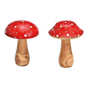 Centro de mesa de madera inspirado en setas de granja con detalles en madera en capas y diseño atemporal ideal para entrada o sala de estar - Product Image 4