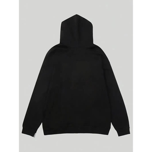 Custom 100% Cotton Thermal Full-<b>Zip</b> <b>Black</b> <b>Hoodie</b> with Eye-Catching Red Graphic Print-Winter Streetwear for Men and Women - Product Image 2