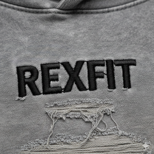 Rexfit Sports Mens Distressed Full Zip Hoodie Acid Washed Unisex Style Best Street Style Hoodie Casual Full Zipper Hoodie - Product Image 5