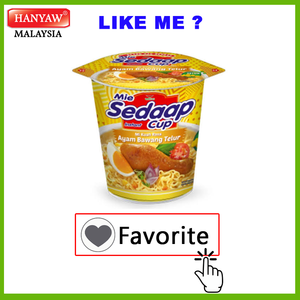 [Malaysia] pengiriman cepat + gelas Mi Sedaap bersertifikat Halal mie instan rasa Bawang (8x5X77g/Ctn)