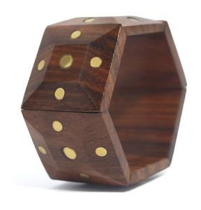 Bracelet en bois de sheesham audacieux et réglable incrusté de points bracelet en bois pour les femmes à la mode anneau en bois rond pour bricolage artisanat - Product Image 1