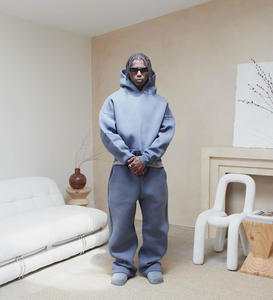 Survêtement unisexe d'hiver décontracté à col montant en polyester/coton respirant en polaire, logo personnalisé, modèle uni, poids lourd - Product Image 5