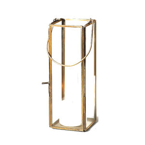 Bronze fini bougeoir métal verre chambre côté lanterne pour décoration Terrarium lanterne en verre pour la décoration de la maison - Product Image 4