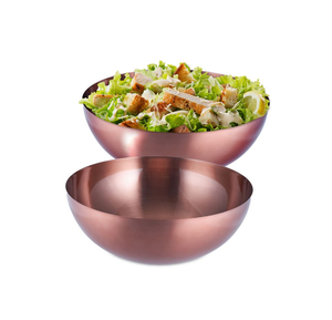 Ensaladera de cobre de diseñador antiguo Cobre de forma redonda plateado con martillo Cuenco para servir alimentos - Product Image 6