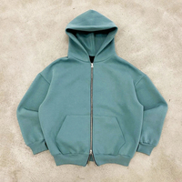 Sweat à capuche d'hiver personnalisé, coupe classique, style streetwear, délavé à l'acide, effet usé, en coton épais doublé polaire, imperméable et coupe-vent