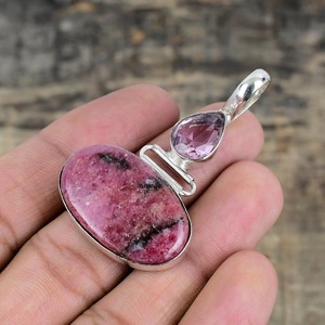 จี้เงินแท้ 925 ประดับโรโดไนต์ สไตล์โบฮีเมียน คลาสสิก สำหรับผู้หญิง งานแฮนด์เมด ชุบโรเดียม ของขวัญเครื่องประดับ - Product Image 4