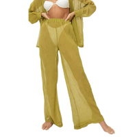Chemises décontractées sexy à boutons ouverts et leggings en maille transparente pour femmes Ensembles deux-pièces à motif solide avec col montant
