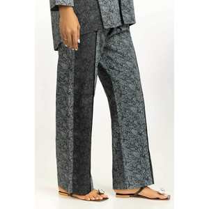 Ensemble coordonné en coton noir imprimé pour femmes, style chinois, tissu crêpe - Product Image 2