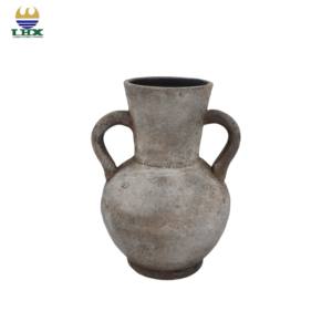 Florero de cerámica Wabi-Sabi de fábrica <span class=keywords><strong>con</strong></span> orejas dobles, jarrón antiguo moderno hecho a mano único, decoración Ideal para flores secas - Product Image 6