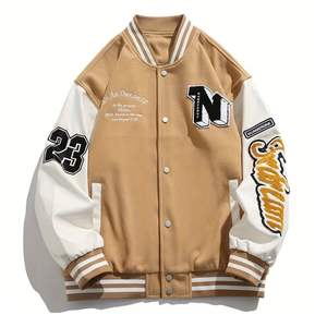 Veste universitaire Letterman, veste universitaire en chenille avec appliques et broderie de logo personnalisé, veste universitaire pour hommes et femmes - Product Image 5