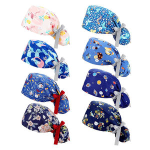 Casquettes de travail personnalisées avec logo imprimé pour femmes infirmières médecins Cheveux longs Doublure en satin Casquettes de travail pour hôpital Casquette de travail pour queue de cheval avec bouton - Product Image 4