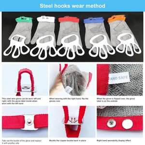 Guanti in acciaio inossidabile 316L resistenti al taglio per uso alimentare guanti in acciaio inossidabile <span class=keywords><strong>Anti</strong></span>-taglio protettivi per la sicurezza delle mani guanti da macellaio - Product Image 3