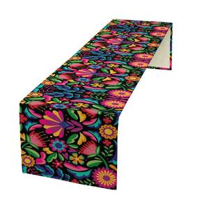 Nouveau chemin de table en coton imprimé floral brodé avec un design personnalisé, différentes couleurs, technique tissée - Product Image 5