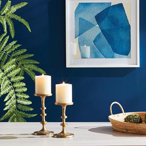 Juego de 2 portavelas de pilar de Metal de tendencia con acabado dorado para el hogar, fiestas de boda, decoración de mesa, pilar de vela - Product Image 3