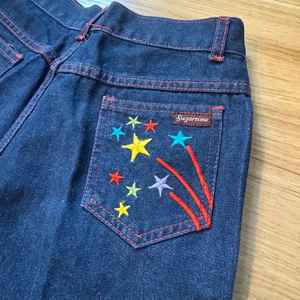 Pantalones vaqueros modernos de pierna recta con botones y ajuste personalizado de algodón de tamaño personalizado por MS - Product Image 3