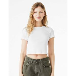 Logo personnalisé femmes Street Wear Bella toile à manches courtes haut court t-shirts - Product Image 5