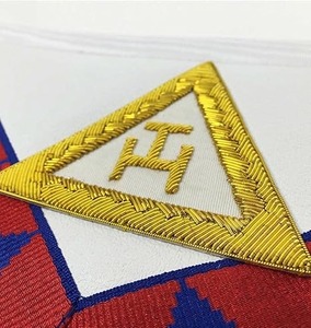 Ensemble tablier, écharpe et gants de Compagnon de l'Arche Royale maçonnique, origine importée, broderie à la main de l'Arche Royale - Product Image 4