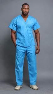 Conjunto de Uniformes Médicos Unisex al por Mayor, Spandex/Poliéster, Micro-Rasguños, Manga Corta, Cuello en V, Pantalones a Juego, Uniforme de Hospital OEM - Product Image 5