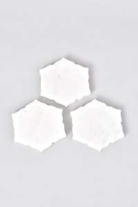 Ensemble de sous-verres en marbre blanc ensemble de 4 sous-verres carrés en marbre pour les mariages du nouvel an anniversaires cadeaux de pendaison de crémaillère pierre - Product Image 3