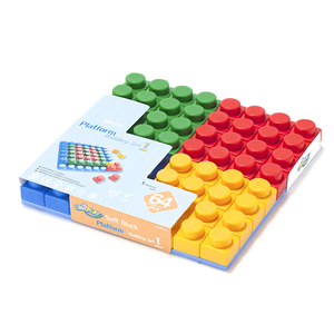 Lot de 64 blocs de construction éducatifs en PP souple de qualité alimentaire, plaque de base – 4 couleurs, taille jumbo, certifié CE, ensemble de blocs anti-étouffement - Product Image 2