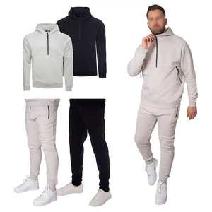 Custom Made Fleece Half <b>Zip</b> <b>Hooded</b> Track Suit for Winter XL Sports Wear with Custom Logo Private Label Sweatpants Tracksuit - Product Image 1