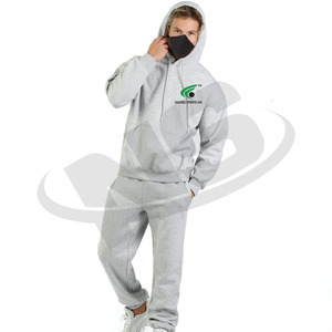 Survêtements d'hiver personnalisés pour hommes, respirants, à faible MOQ, en molleton uni, deux pièces, pour le sport - Product Image 4
