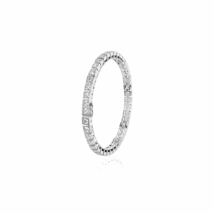 Pulsera de Tenis de Plata de Ley con Diamantes de Corte Redondo para Mujer - Product Image 1