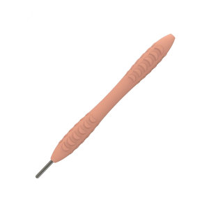 Miroir dentaire en silicone pêche avec poignée ergonomique texturée, outil de diagnostic réutilisable - Product Image 2
