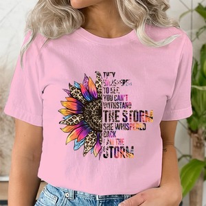 Vente en gros de chemises élégantes personnalisées pour femmes, nouvelles chemises respirantes à manches courtes, t-shirts imprimés en 3D de qualité supérieure - Product Image 4