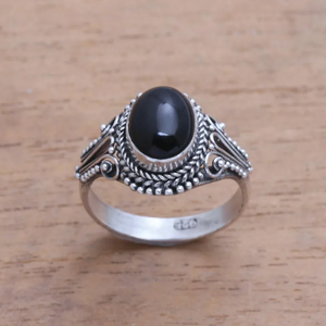Anillo de Ónice Negro Hecho a Mano de Alta Calidad, Plata de Ley 925, Piedra Preciosa Natural, Diseño Clásico para Fiestas - Product Image 4