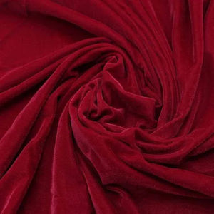 Factory Direct 100 Polyester <b>Stretch</b> Knit Fabric Black Short Pile Velvet Fabric - Product Image 6