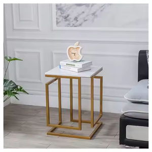 โต๊ะข้างเตียงตรงจากโรงงานโต๊ะกาแฟหรูหราเรียบง่ายพร้อมท็อปหินอ่อนเหมาะสำหรับเป็นโต๊ะโซฟา2025ขาย - Product Image 2