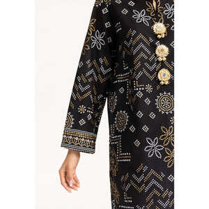 Chemise et shalwar en crêpe imprimé or et laqué de style bohème IUSTTS-621 pour le printemps/été - Product Image 2