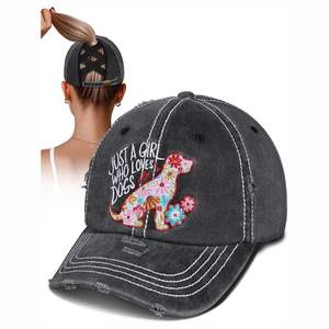 Gorra de Béisbol Estilo Dad Vintage de Algodón Desgastado con Logotipo Bordado Personalizado para Cola de Caballo - Product Image 5