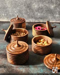 Bol décoratif en bois artisanal finition naturelle, décoration intérieure écologique pour le salon ou la cuisine - Product Image 2