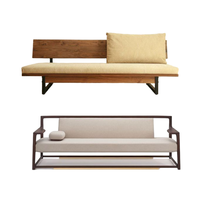 Canapé d'extérieur et d'intérieur de style moderne, design contemporain, canapé simple ou en ensemble, meubles avec structure en teck massif, matériau écologique, décoration intérieure