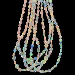 Perles de forme ovale à facettes en opale éthiopienne 3x5mm brin de pierres précieuses en vrac en opale de feu naturelle pour la fabrication de bijoux approvisionnement en perles en gros - Product Image 5