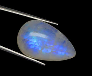 Cabujón de piedra lunar arcoíris Natural genuino en forma de pera gemas de piedra lunar llamativas azules para joyería - Product Image 3
