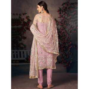 ชุดสلوار คามีซสำเร็จรูปสีลาเวนเดอร์อ่อนสวยงาม พร้อมงานปักสำหรับชุดราตรี - Product Image 2