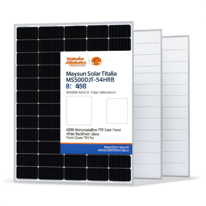 Panneau solaire monocristallin PERC Maysun Solar Italia MS500DJT-54HRB 420W avec couvercle avant en verre et dos blanc, certifié TUV - Product Image 2