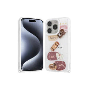 Coque arrière en silicone blanc premium JoieCreatif pour iPhone 15 Pro, étui à paillettes brillantes en relief, coque de téléphone portable 13 Pro Max - Product Image 1