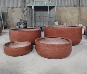 [Leo Nguyen Le] - Maceta de Terrazo para Exteriores - Juego de Macetas de Terrazo y Granito - Macetas de Mármol para Jardín Exterior y Hogar - Product Image 4