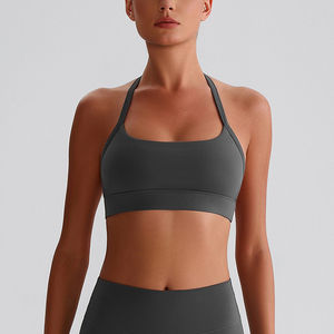 Sujetador deportivo de Yoga para mujer de alta calidad a la moda, Sujetador deportivo Halter para entrenamiento de gimnasio con logotipo personalizado estampado - Product Image 6