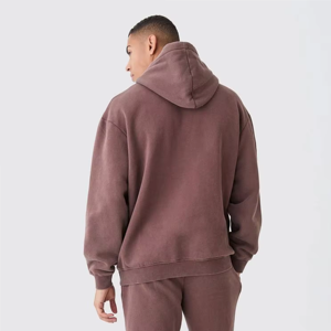 Survêtement personnalisé de haute qualité 100% coton avec impression en éponge française Survêtement à capuche avec ourlet brut Ensemble pantalon de survêtement et jogging pour l'hiver - Product Image 3