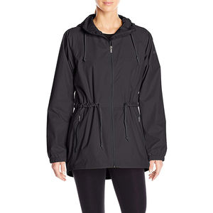 Veste coupe-vent pour femme élégante à imprimé et à capuche, style streetwear, doublure en polyester, fermeture éclair intégrale, respirante, séchage rapide, caractéristiques OEM - Product Image 1