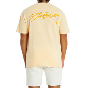 Camiseta de algodón orgánico para hombre al por mayor, Camiseta con estampado de logotipo personalizado, Camiseta con estampado de pantalla superior en blanco con hombros descubiertos y ajuste Extragrande - Product Image 4