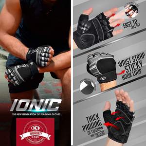 ถุงมือนีโอพรีนบุนวมครึ่งนิ้วสำหรับทั้งชายและหญิงถุงมือออกกำลังกายยิมกีฬาสำหรับยกน้ำหนัก - Product Image 3