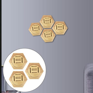 Support mural hexagonal en bois à 3 compartiments pour médailles, organisateur en nid d'abeille pour artisanat, billets de banque, livres et fournitures, accents muraux - Product Image 4